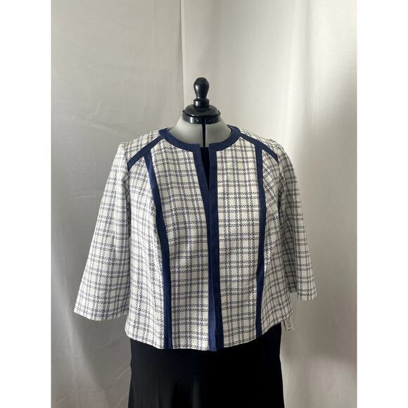 Studio One New YorkJacket Blue and Cream NWT Size 20W - Picture 1 of 8